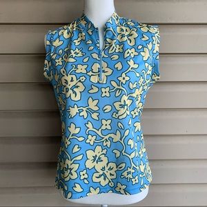 •Canari•  Floral Sleeveless Quarter-Zip Cycling Jersey - Size Large